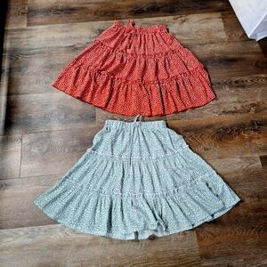 Shein Two-Tiered Ruffled "Ditsy" Skirt Bundle, Small #SW21125707372,NWOT